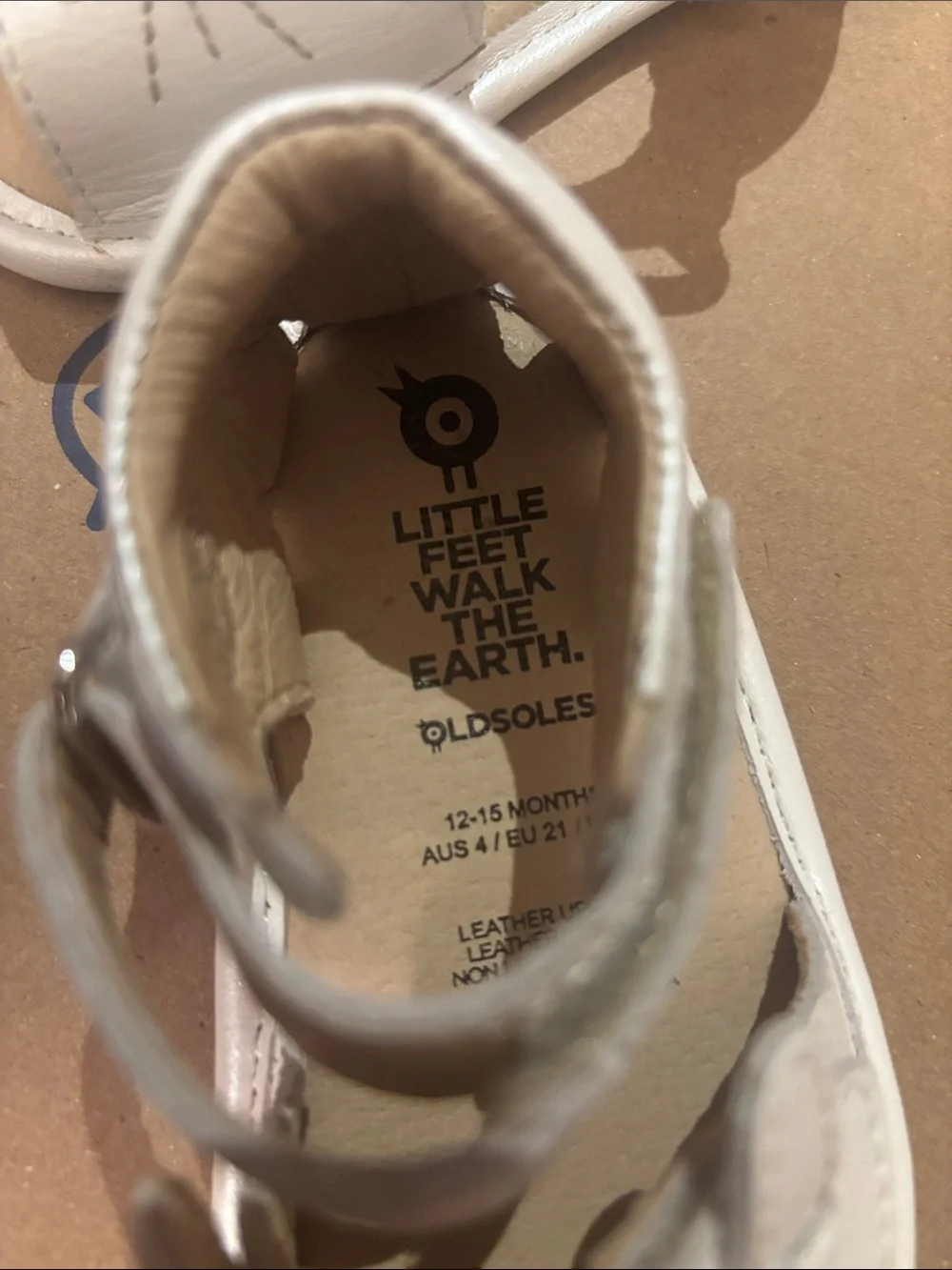 NWOT Old Soles Cream Cat Face Leather Sandals for Kids